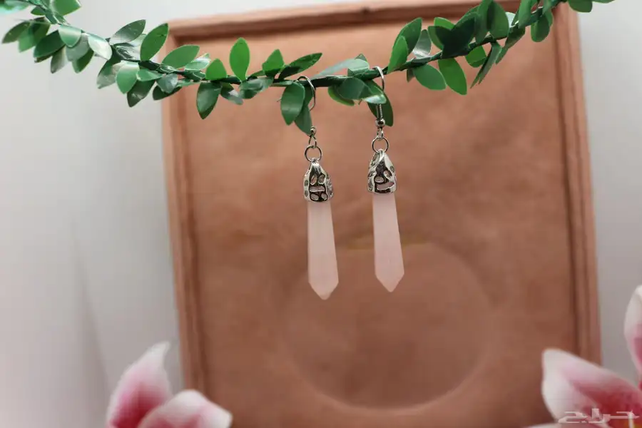 rose quartz earrings 0