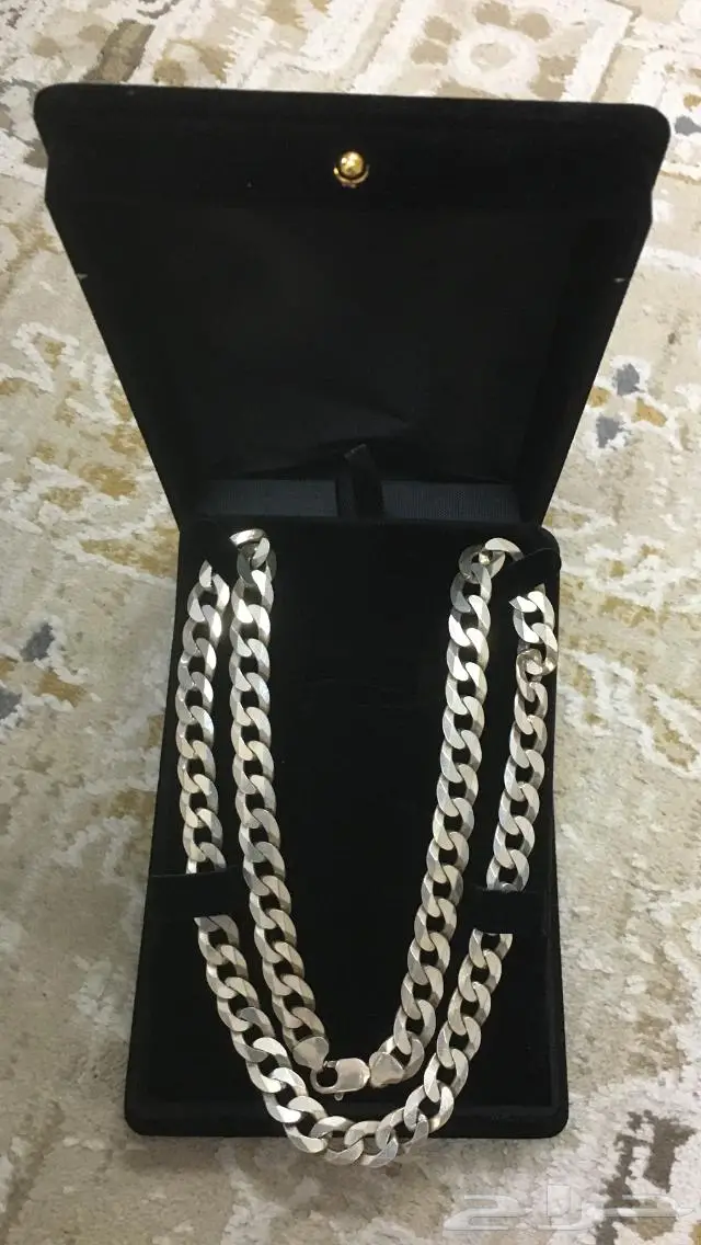 مستعمل عقد فضة سلسال فضه ايطالي شكل سلسلة صب ثقيل 70 جرام 6