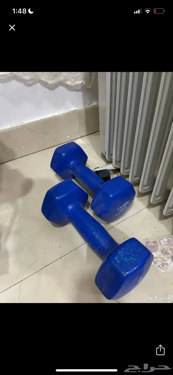 اثنين دمبل (اثقال) خمسه كيلو استخدام خفيف تحديدا اسبوعبن 0