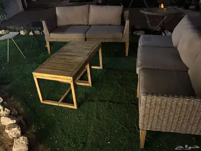 جلستين خارجيه طاولات زجاجيه طاولات خشب كراسي بلاستيك 5