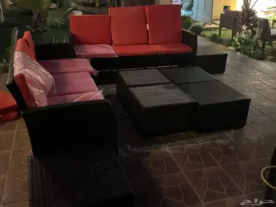 جلستين خارجيه طاولات زجاجيه طاولات خشب كراسي بلاستيك 4
