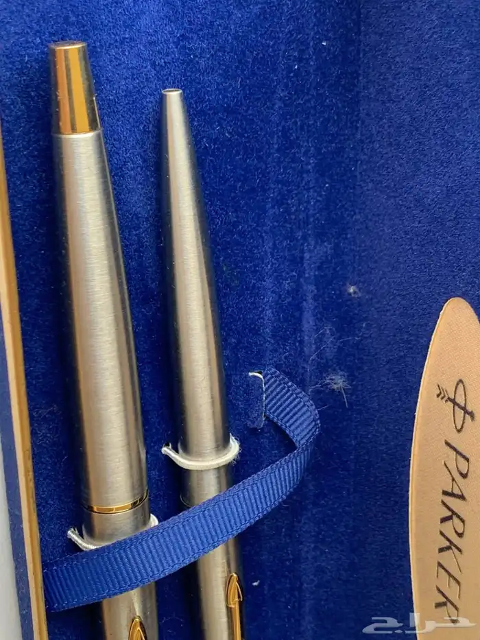 طقم اقلام باركر 45 فضي ريشه ذهب عيار 10K 2