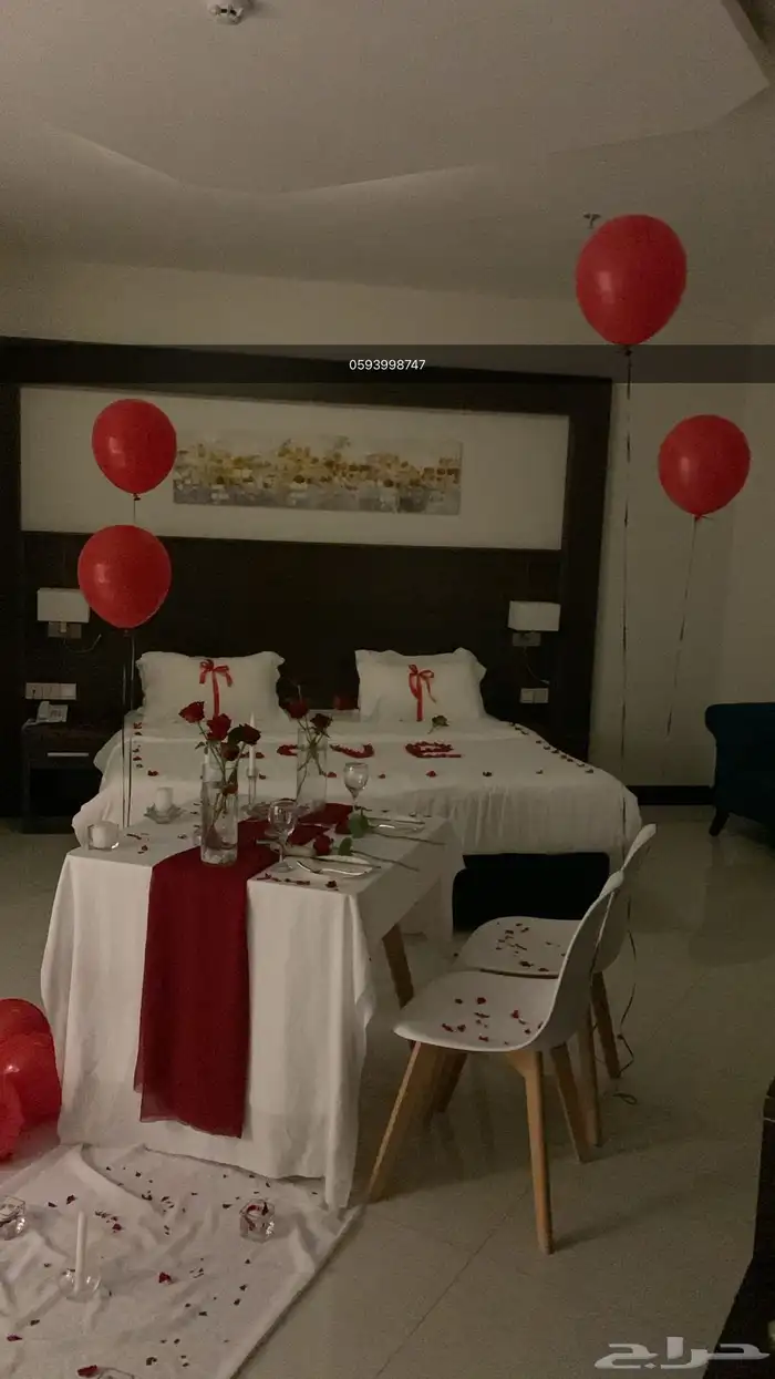 تنسيق غرف عرسان و حفلة   عيد ميلاد و ذكرى زواج 5