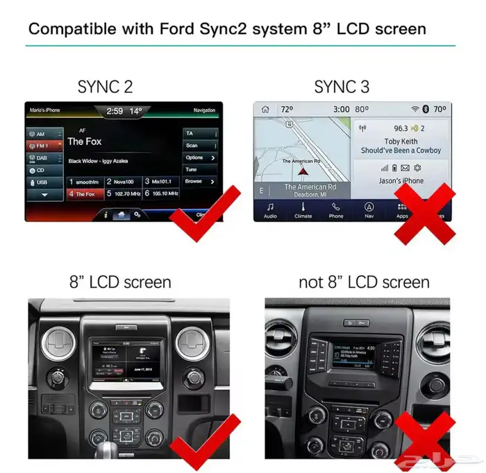 جهاز تحويل الشاشة إلى اندرويد وكار بلاي لسيارات فود 4