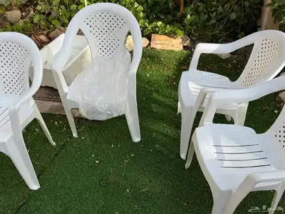 جلستين خارجيه طاولات زجاجيه طاولات خشب كراسي بلاستيك 7