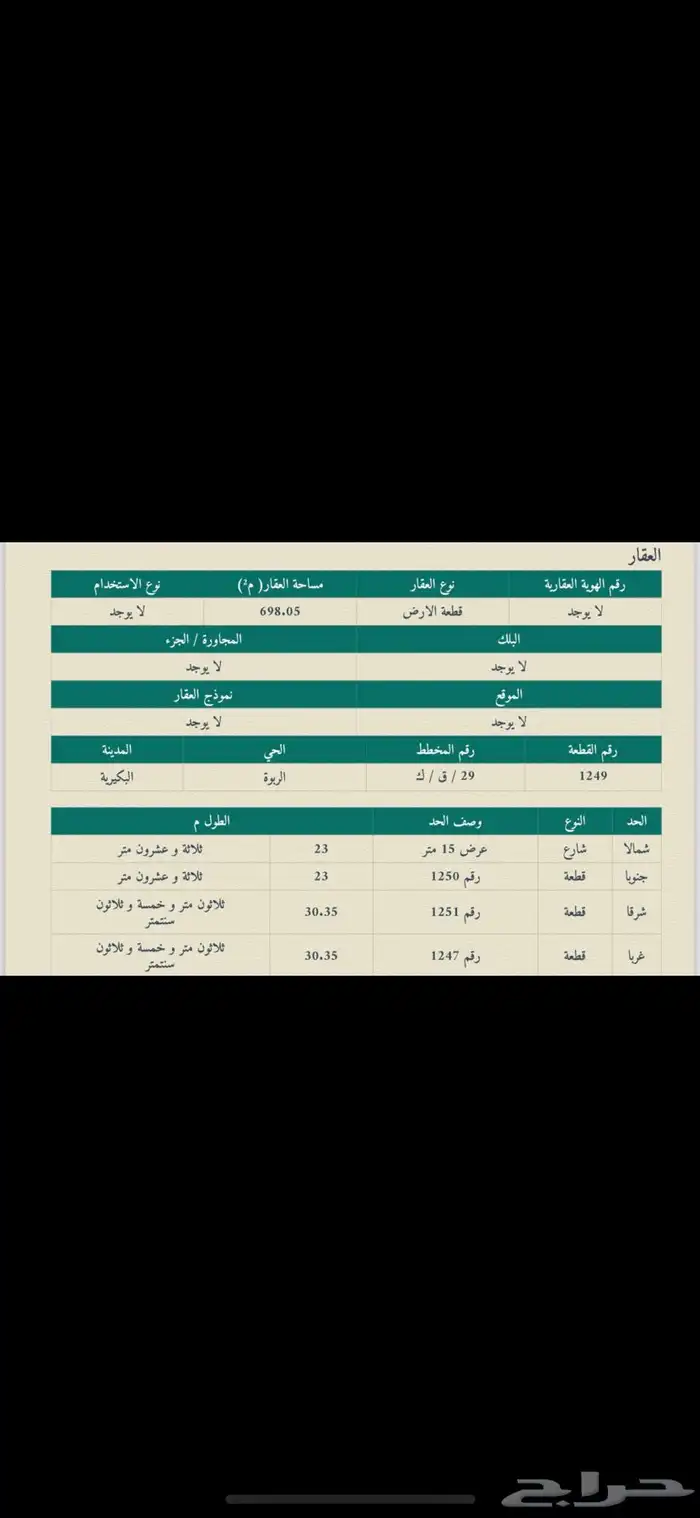 للبيع ارض بالبكيرية مخطط الربوة 0