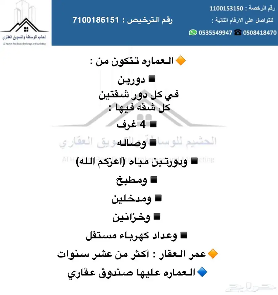 عماره للبيع في حي المعترض 1