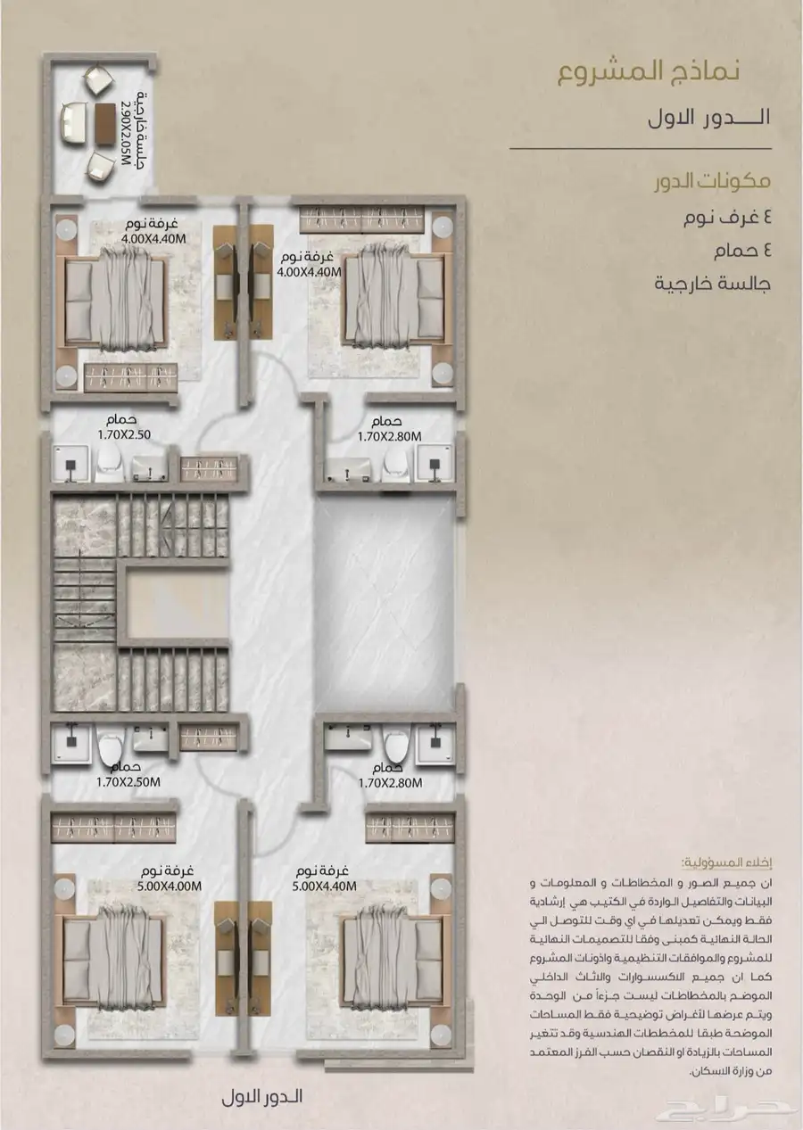 مشروع فلل مودرن العارض مساحات 360م 12