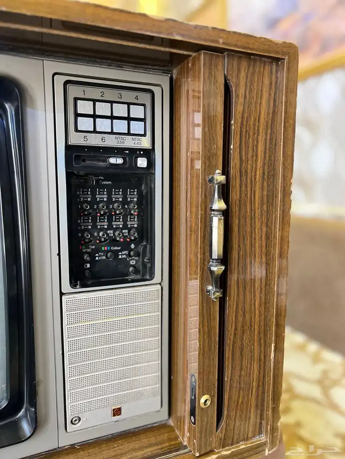 تلفزيون خشبي ابو ستارة ناشونال قديم تراثي 8