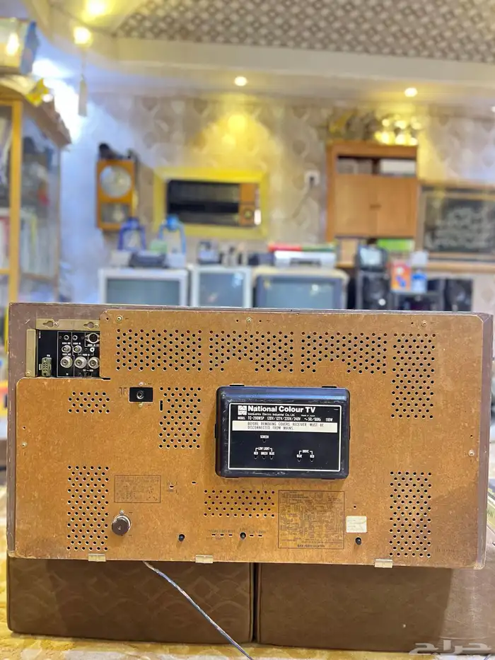 تلفزيون خشبي ابو ستارة ناشونال قديم تراثي 9