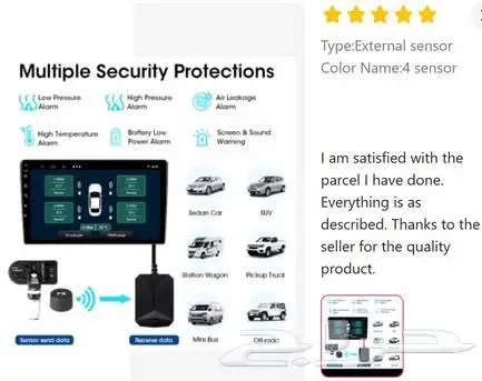 TPMS Tire Pressure Monitoring نظام إنذار العرض خارجي  4 2