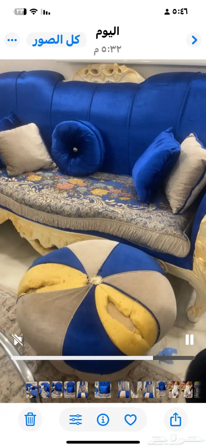 بيع كنب نص ارتفاع تقريبا 4 4   بيع كنب كلاسيكي ارزق 0