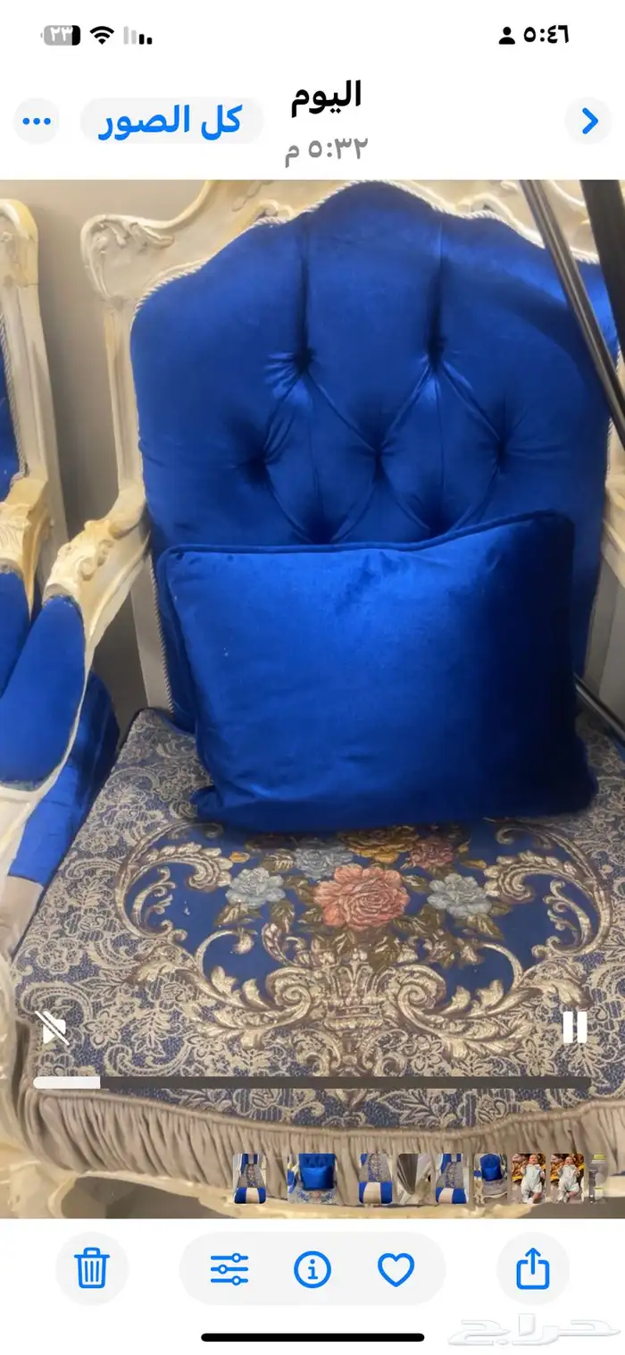 بيع كنب نص ارتفاع تقريبا 4 4   بيع كنب كلاسيكي ارزق 4