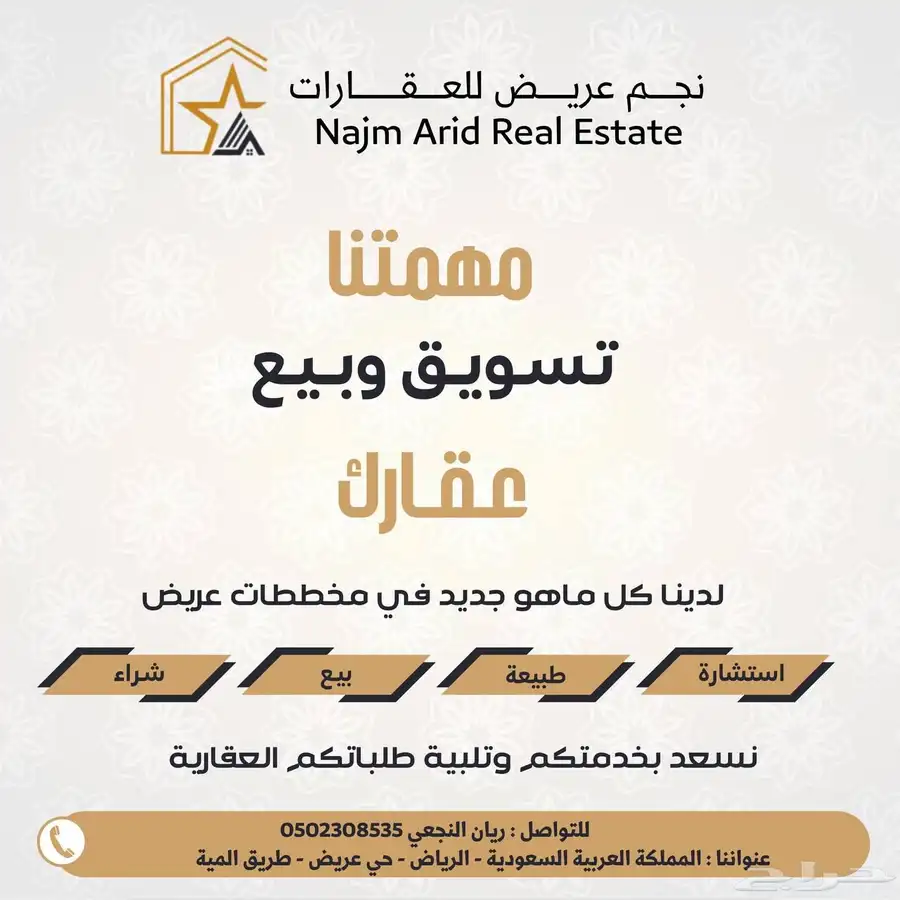 للبيع ارض سكنية في مخططات عريض 4