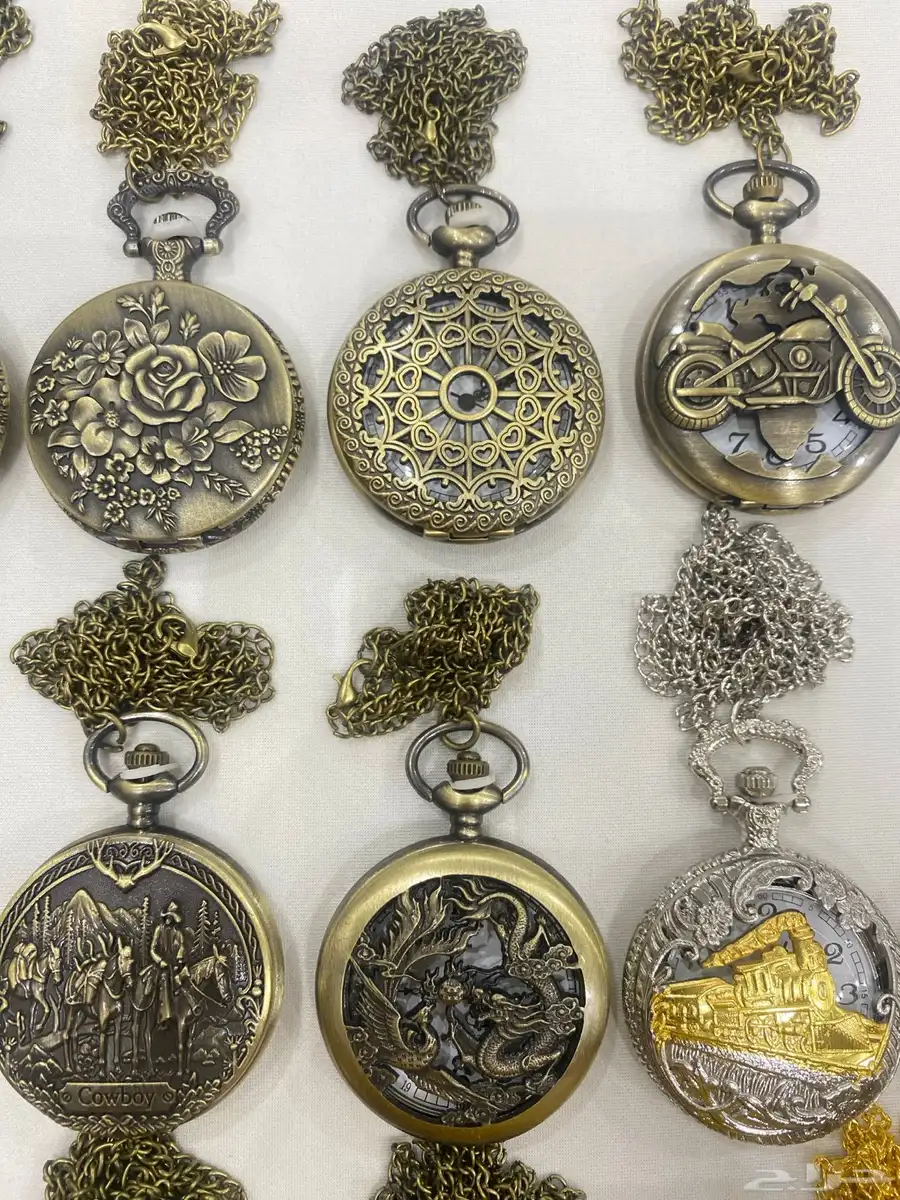 ساعات جيب بسلاسل وقلادات بأشكال وألوان مختلفة -جملة تجزئه 2