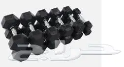 طقم اثقال دنابل حديد مغلفة بالمطاط Dumbbell 3