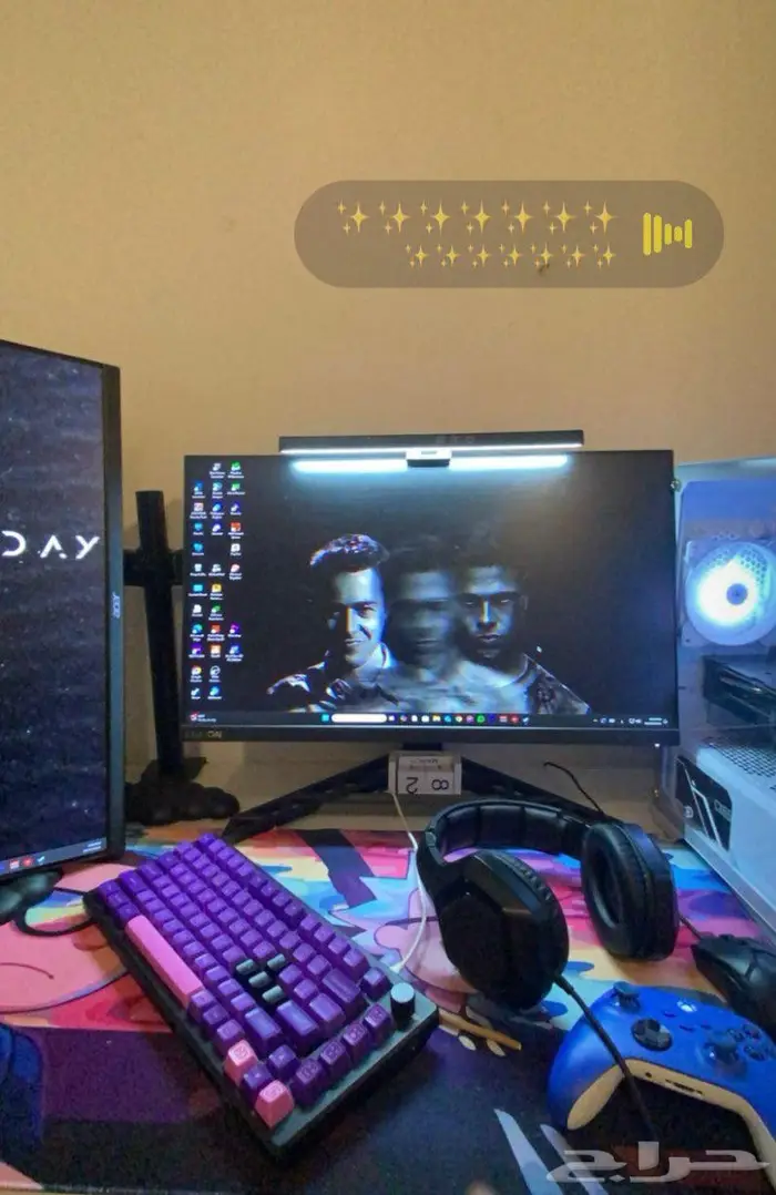 شاشه قيمنق ايسر 24.5 بوصه مع قاعدة شاشتين 1