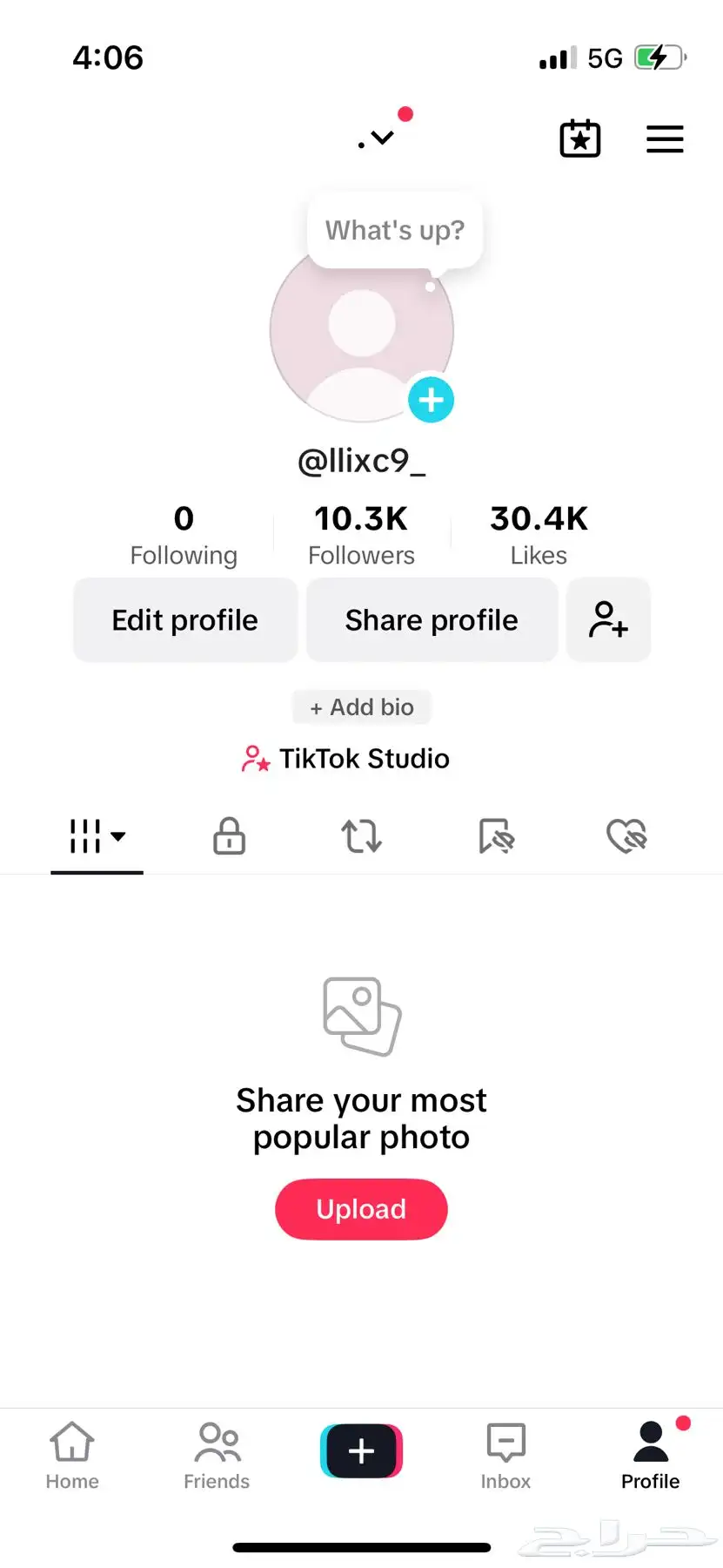 بيع حساب تيك توك 10.3k وصل سومه 450 0