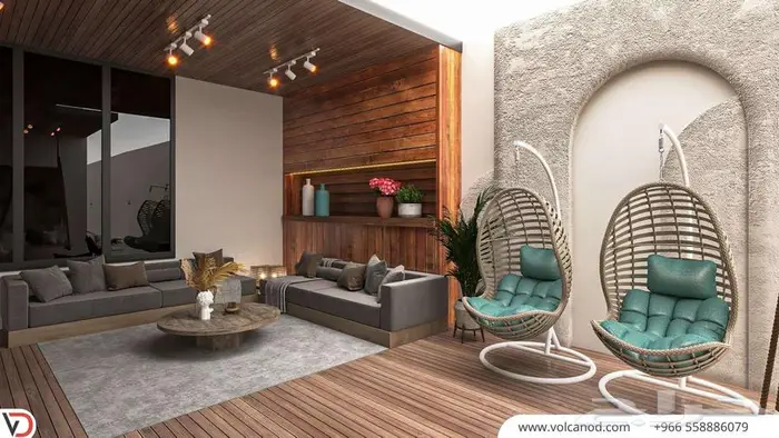 تصميم مميز لجلسة خارجية داخل فيلا سكنية 0