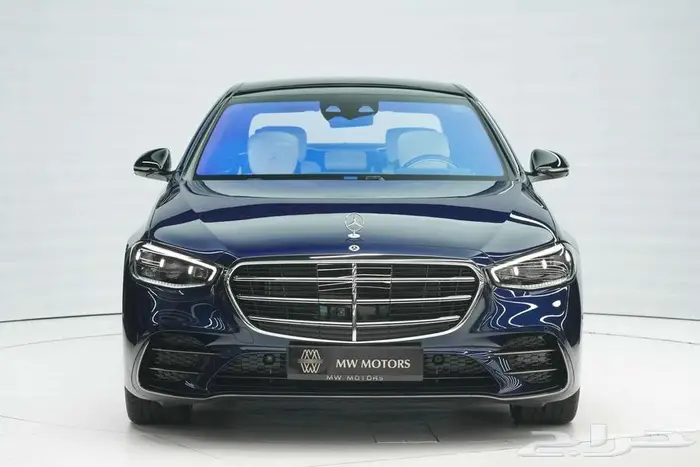 مرسيدس S 500 مانوفاكتور موديل 2025 أصفار خليجي أزرق أبيض 1
