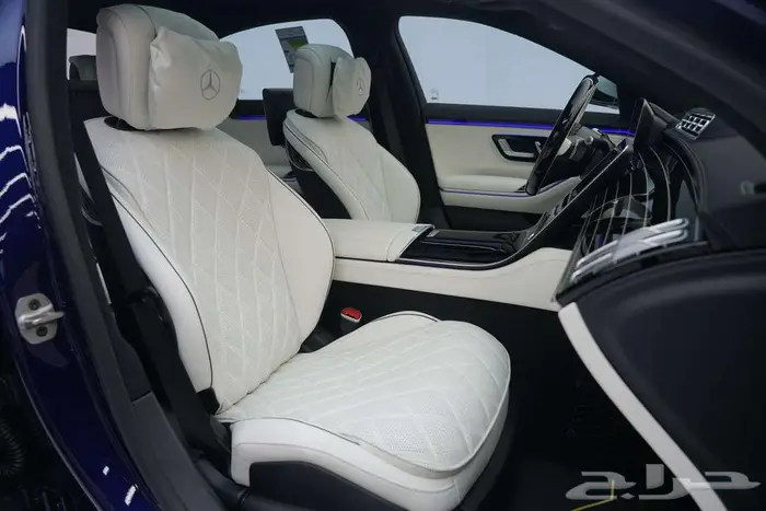 مرسيدس S 500 مانوفاكتور موديل 2025 أصفار خليجي أزرق أبيض 11