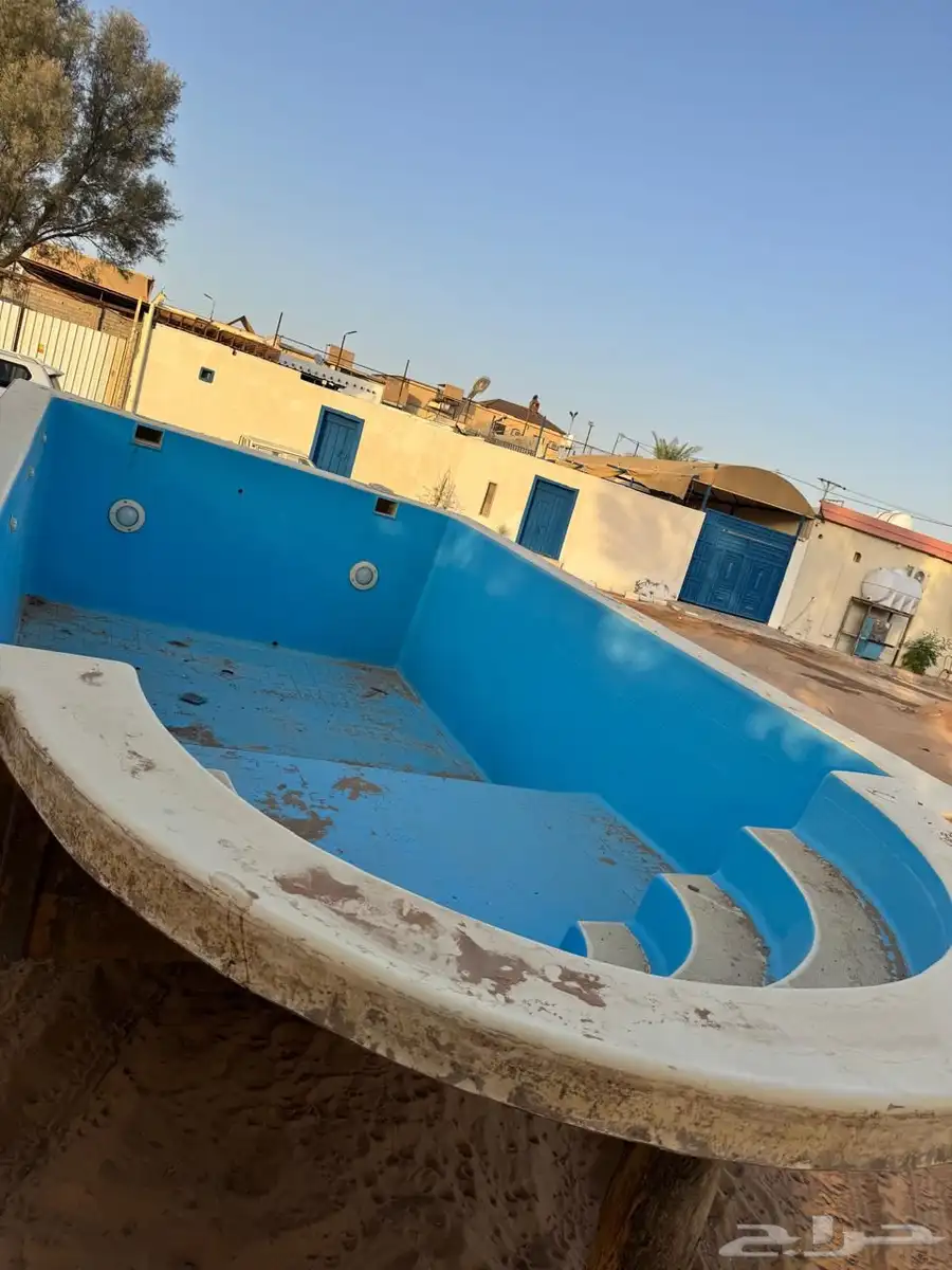 مسبح فيبر انارة مع فلتر و زجاج مع المسبح 0