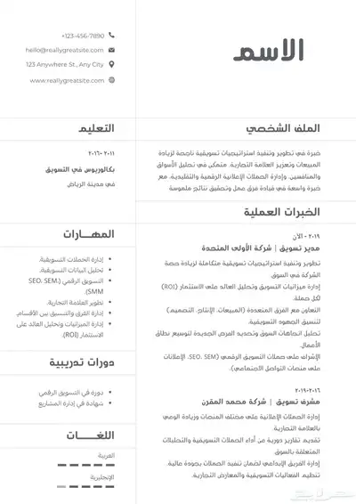 تصميم سيرة ذاتية احترافية تبدأ من 15 ريال فقط 0
