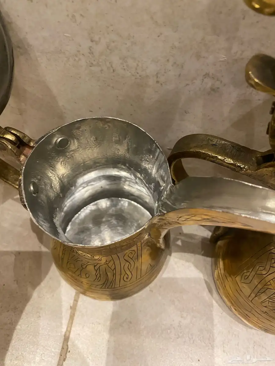دلال نحاس اصفر غطاء مخفوس 5