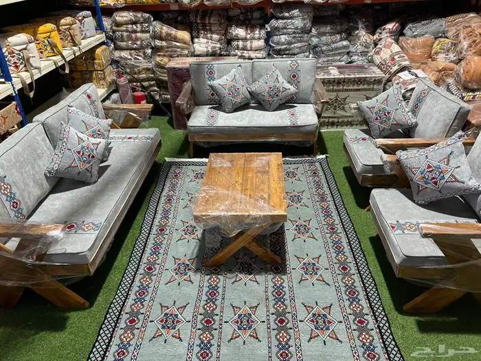 طقم جلسة خارجية كراسي طاولات كامل جاهز تفصيل خشب حديد اطقم 10