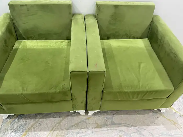 طاولة تلفزيون رخام   قطعتين كنب منفرده 1