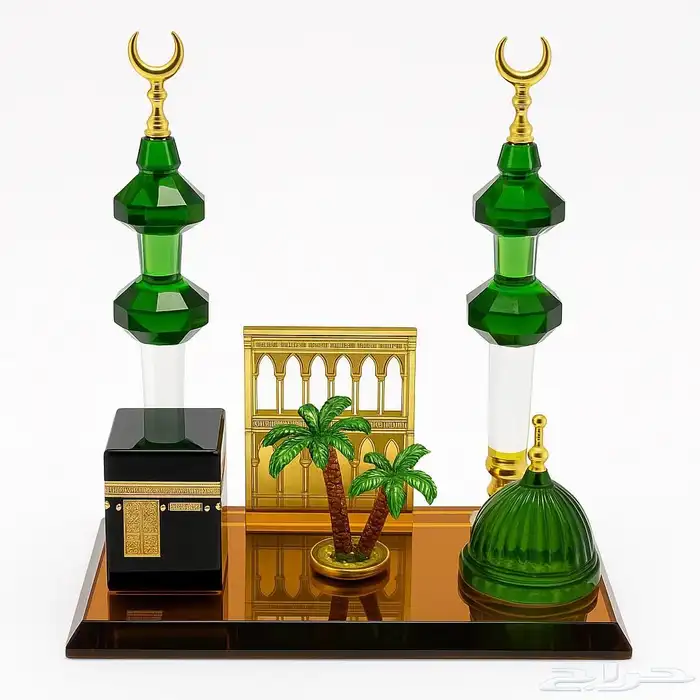 مجسم الكعبة مع قبة الروضة والنخل 1