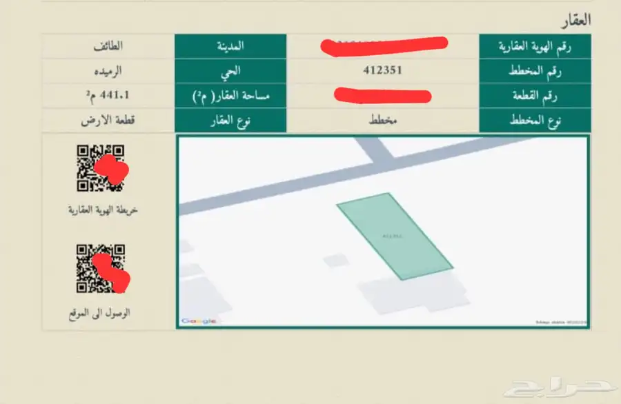 4 اراضي جنب بعض صك الكتروني افراغ فوري حي الرميده - الطايف 1