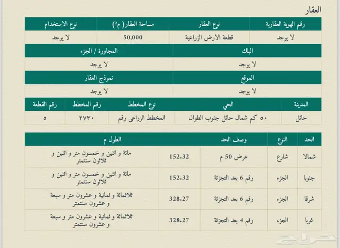 مزرعه للبيع في حائل في الطوال 2