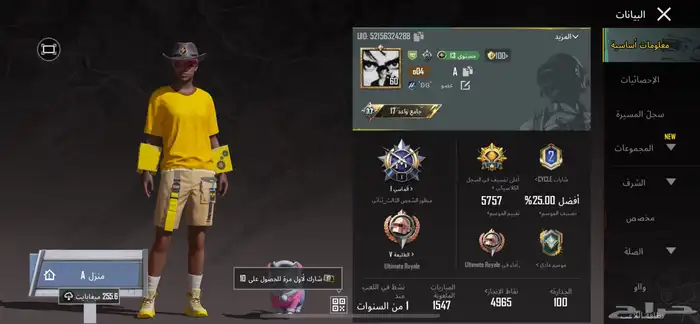 حساب ببجي للبيع 2