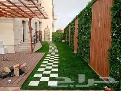 عشب جداري صناعي للجدران تنسيق حدائق عشب ملاعب انجيله صناعيه 3