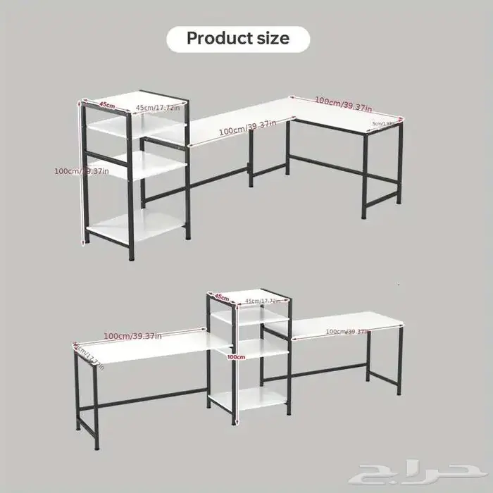 طاولة مكتب - طاولة جيمينج - طاولة اوفيس حرف L 4