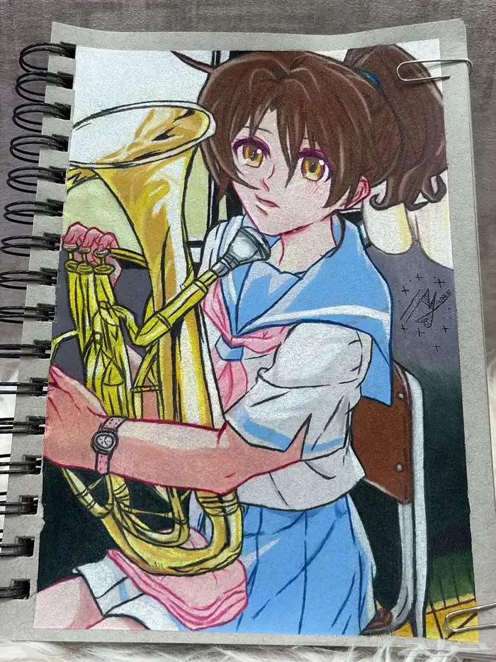 رسمه انمي شغل يدوي بالالوان الخشبيه 0