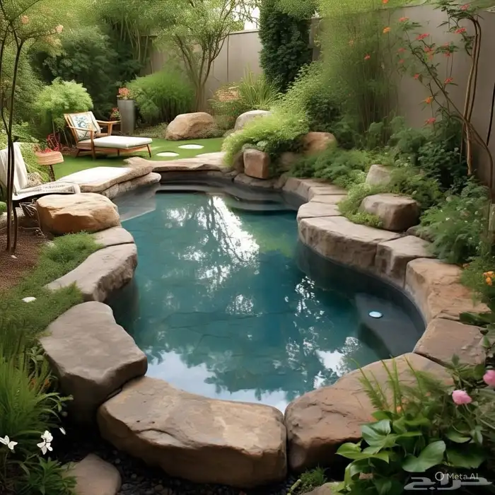 تصميم وتنفيذ شلالات اندنيسي صخري وجدريات صخريه 6