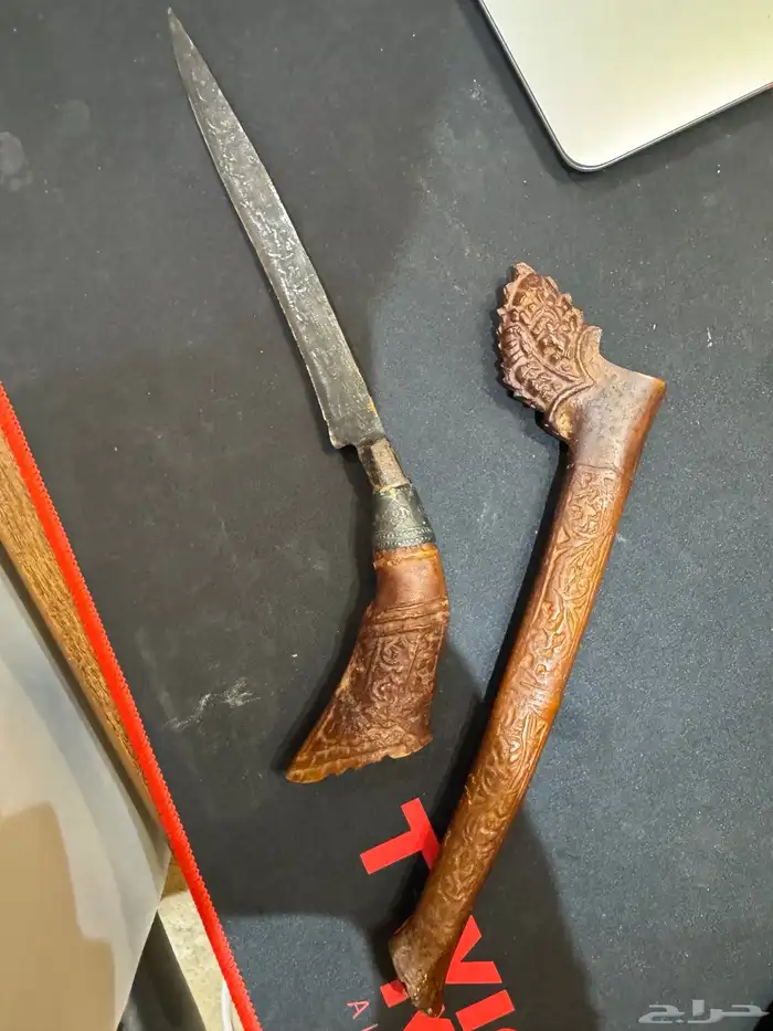 2 سكين تراثية يدوية بتصميم نادر ونقش عربي 5