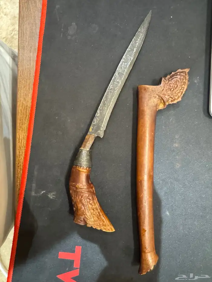 2 سكين تراثية يدوية بتصميم نادر ونقش عربي 4