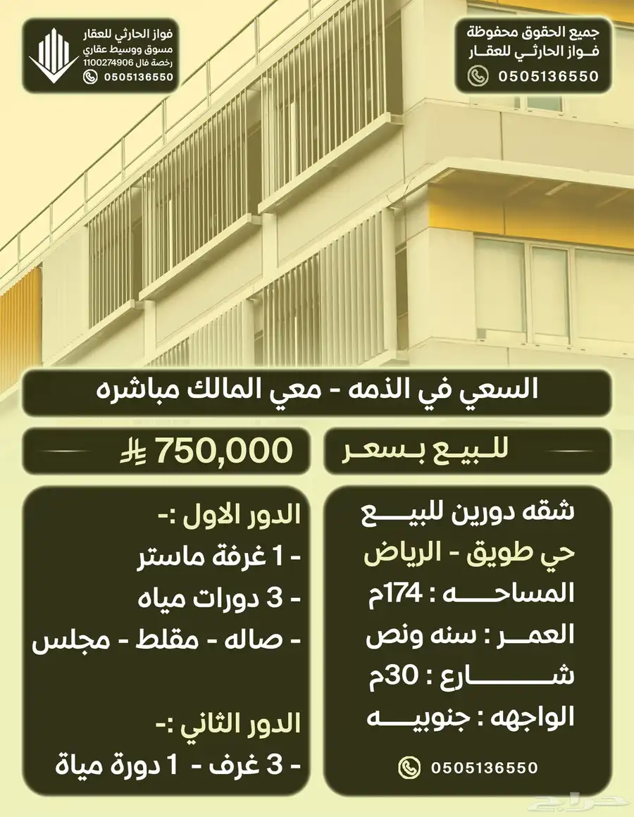 شقه دورين حي طويق عليها رهن 660ألف والبيع 750 ألف الرياض 0