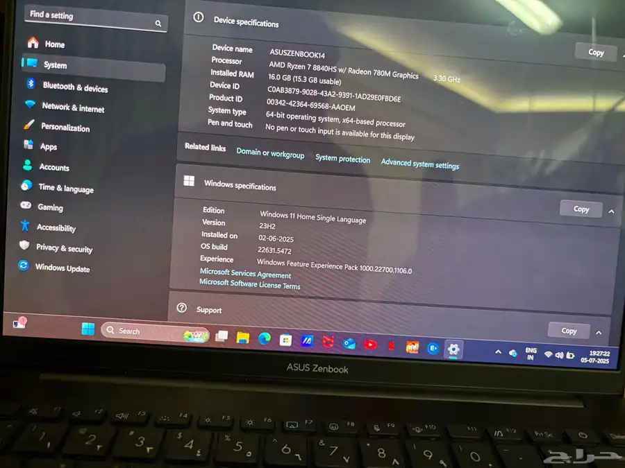 Asus zenbook 14 OLED Ryzen 7 2