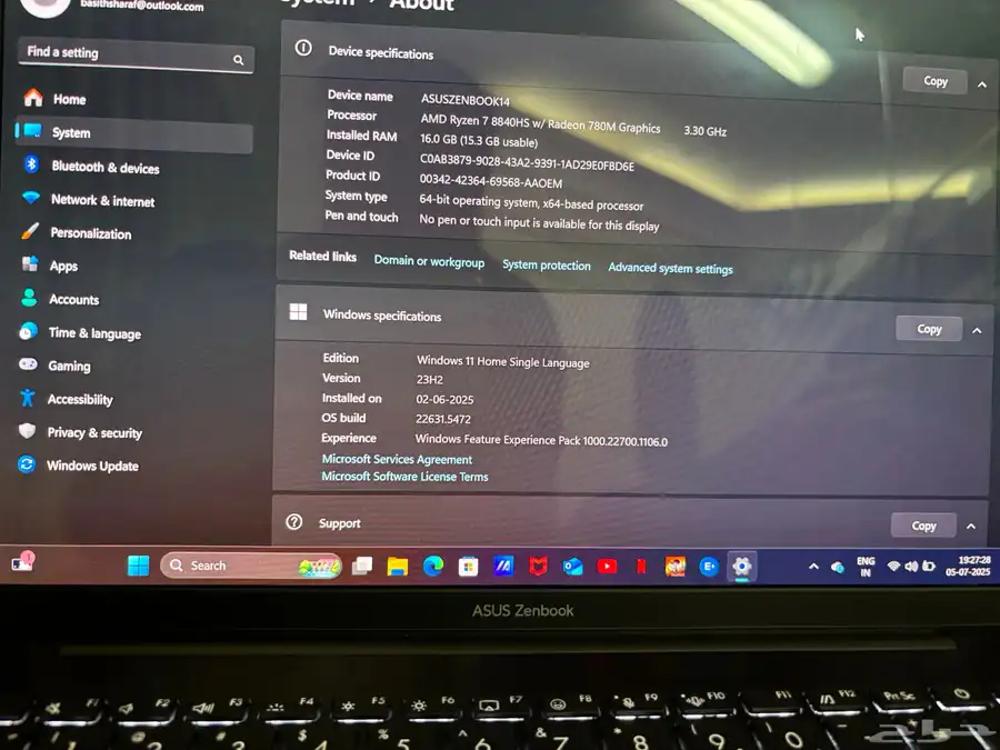 Asus zenbook 14 OLED Ryzen 7 3