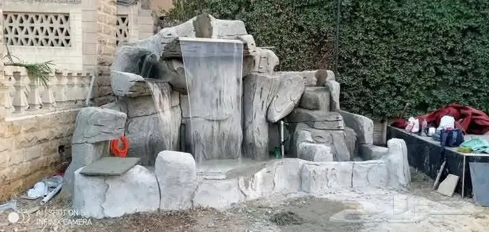 تصميم وتنفيذ شلالات اندنيسي صخري وجدريات صخريه 7