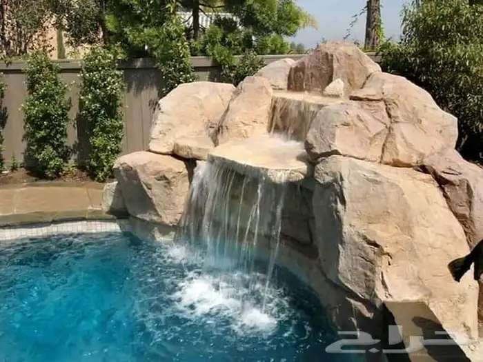 تصميم وتنفيذ شلالات اندنيسي صخري وجدريات صخريه 8