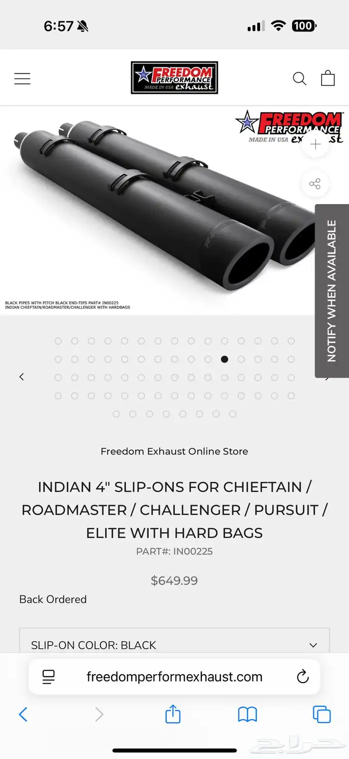 مفلر فريدوم INDIAN 4  SLIP-ONS Freedom 0
