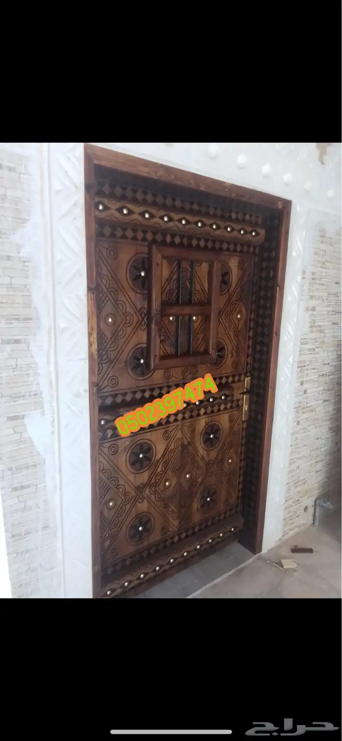 ابواب تراثية نجديه باب نجدي دريشه خشب تراثية 0