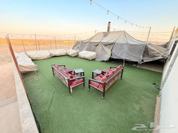 ارض مساحة 4500 مع استراحة مجهزه بالكامل للايجار السنوي 5