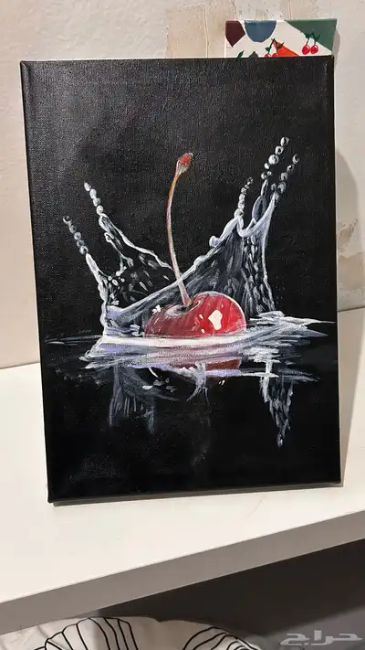 لوحة رسم يدوي اكرليك قطرة كرز 2