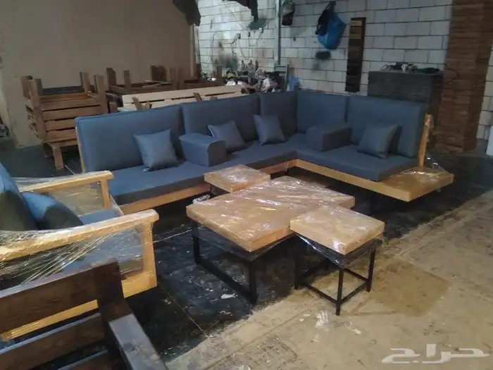 جلسة حدايق خارجية كراسي طاولات طقم كامل خشب حديد جاهز تفصيل 20